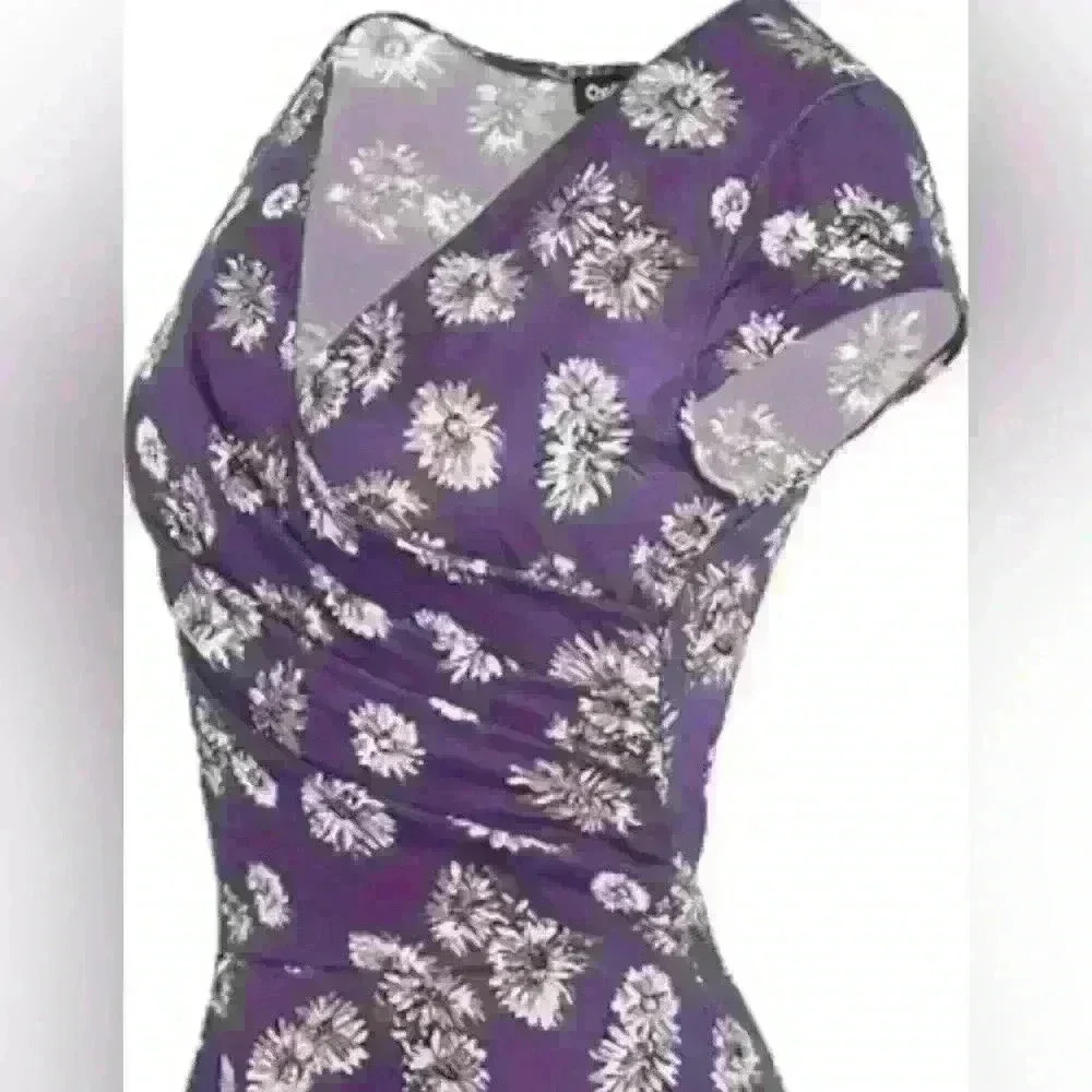 Oxiuly fashion women's extra large purple white floral sundress new with tags - Picture 3 of 10